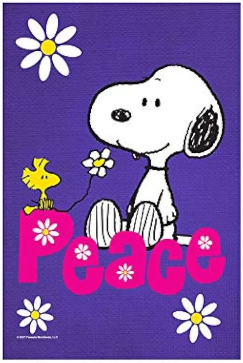 Flagology.com, PEANUTS®, PEANUTS® Peace Snoopy – Garden Flag 12.5" x 18", Officially Licensed PEANUTS®, Inspirational Snoopy, Snoopy Garden, Birthday Snoopy, Goodnight Snoopy, Snoopy Stuff, Woodstock Peanuts, Snoopy Images, Snoopy Quotes, Snoopy Peanuts