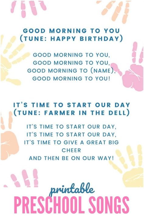 Have a fun time learning with these favorite circle time songs. Get a free preschool songs printable too! #ad #Kindercare #kindergarten #preschool #printable #kids Montessori, Toddler Circle Time, Preschool Transitions, Good Morning Song, Transition Songs, Circle Time Songs, Kindergarten Songs, Classroom Songs, Songs For Toddlers