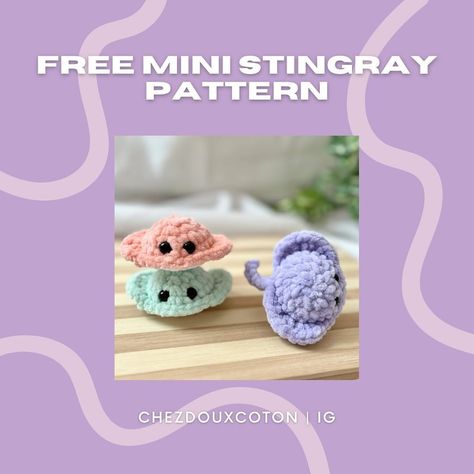 Amigurumi Patterns, Amigurumi Stingray Free Pattern, Crochet Mini Stingray Free Pattern, Sting Ray Crochet Pattern Free, Stingray Crochet Pattern Free, Crochet Stingray Pattern Free, Teen Sewing Projects, Crochet Stingray, Crochet Projects To Sell