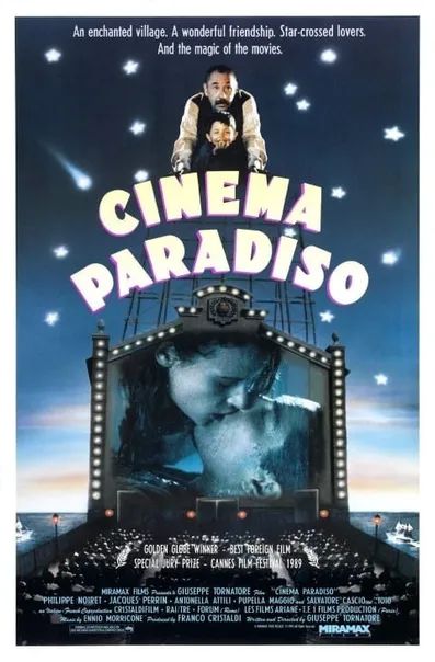 Cinema Paradiso Poster, Movies Set In Italy, Divorce Italian Style, Giuseppe Tornatore, Jacques Perrin, Pop Arte, Golden Globe Winners, Poster Download, Star Crossed Lovers
