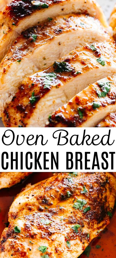 Essen, Tender Baked Chicken Breast, Roasted Chicken Breast Recipes, Juicy Oven Baked Chicken, Chicken Breast Oven Recipes, Oven Roasted Chicken Breast, Oven Baked Chicken Breast Recipe, Chicken Breast Oven, Easy Baked Chicken Breast