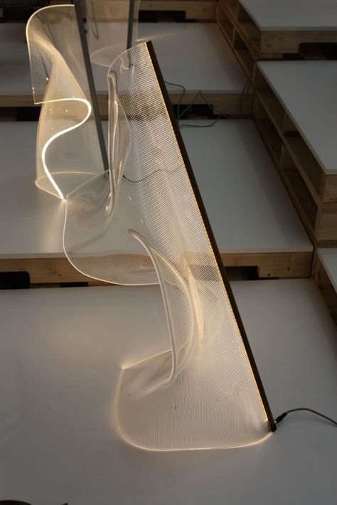 Acrylic Sheets Transform Light Into An Architectural Sculpture Light Sculpture Art, Blitz Design, Luminaire Original, Lamp Makeover, Architectural Sculpture, Textil Design, Light Sculpture, Acrylic Panels, Acrylic Sheets