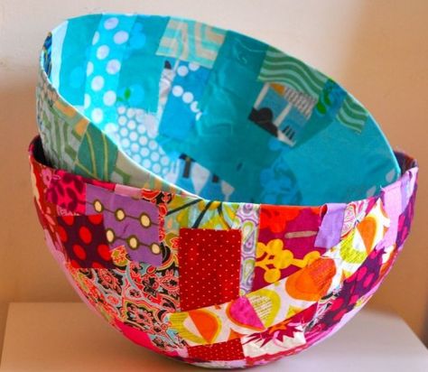 Elementary Art, Balloon Bowls, Fabric Balloon, Kerajinan Diy, Scrap Fabric Crafts, Fabric Bowls, Camping Art, Easy Crafts For Kids, Crafty Craft