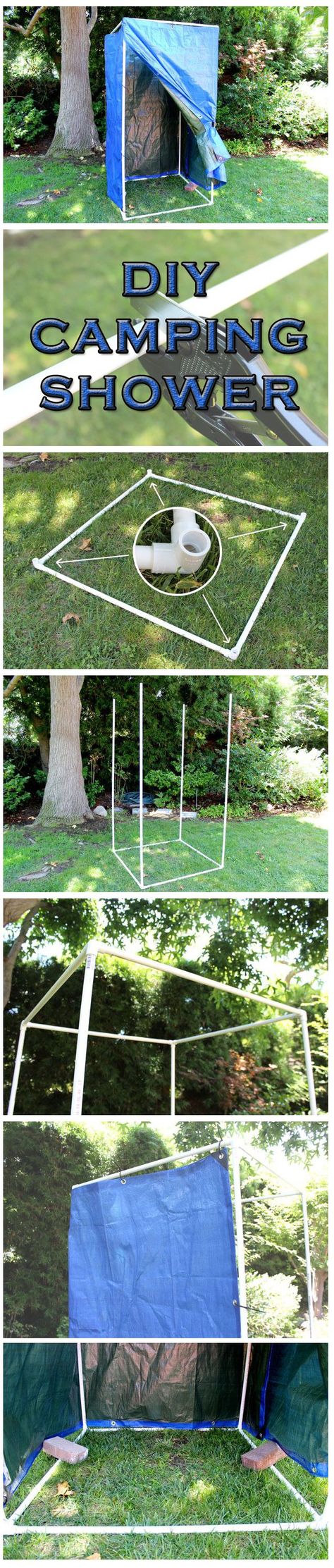 A portable shower that you can take camping with you so you have privacy! Easy to DIY in just 6 steps! Make it even simpler by making it a free standing one. http://www.ehow.com/how_5136643_make-homemade-camping-showers.html?utm_source=pinterest&utm_medium=fanpage&utm_content=inline Zelt Camping, Camping Bedarf, Camping Diy, Portable Shower, Camping Shower, Diy Camping, Camping Glamping, Fish Camp, Camping Fun