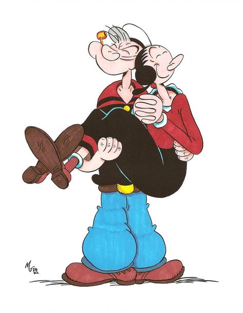 Popeye and Olive by zombiegoon Olive Oil Popeye, Popeye Cartoon, Desenho Tom E Jerry, Popeye And Olive, Popeye The Sailor Man, Olive Oyl, School Cartoon, صفحات التلوين, Old School Cartoons