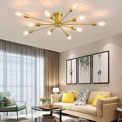 Living Room Semi Flush Lighting, Foyer Lighting Low Ceiling, Statement Ceiling, Pigeon Nest, Nest Decor, Sputnik Light Fixture, Modern Flush Mount Ceiling Light, Sphere Chandelier, Artistic Lighting