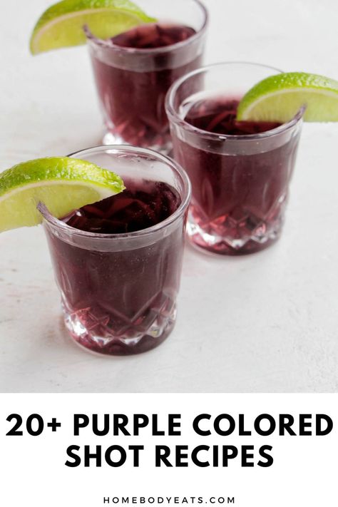 Purple Jello Shots, Green Tea Shot, Shooter Recipes, Purple People Eater, White Cranberry Juice, Purple Food Coloring, Gin Sour, Purple People, People Eater