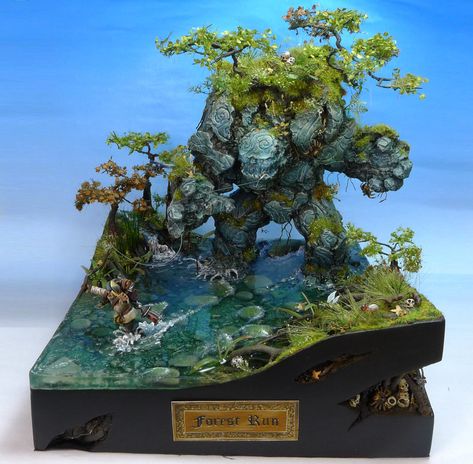 Stone Golem, Painting Competition, Water Effect, Tiny World, Fantasy Miniatures, Warhammer Fantasy, Miniature Model, Miniture Things, Model Making