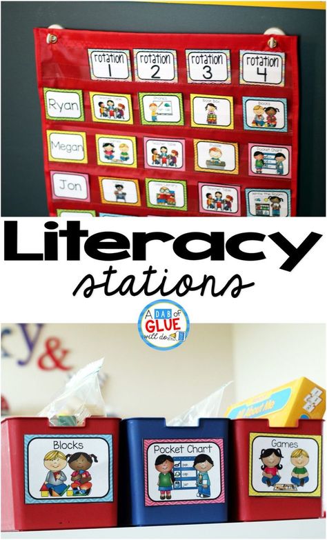 THE Literacy Stations printable for your classroom! Perfect for literacy centers in Preschool, Kindergarten, First Grade, and Second Grade including editable printables. Over 50 pages of literacy station (literacy center) ideas to get the creative juices flowing! Centers In Preschool, Center Rotations, Literacy Centers Kindergarten, Preschool Centers, Kindergarten Ela, Classroom Centers, Kindergarten Centers, Preschool Literacy, Literacy Stations