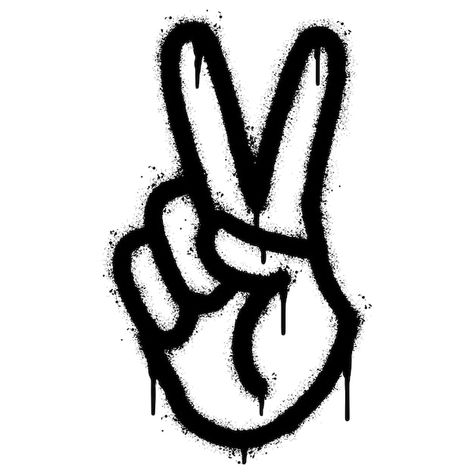 Peace Sign Drawing, Quote Stencils, Alphabet Graffiti, Spray Paint Stencils, Black And White Graffiti, Peace Sign Hand, Stencil Graffiti, Graffiti Logo, Sick Tattoo