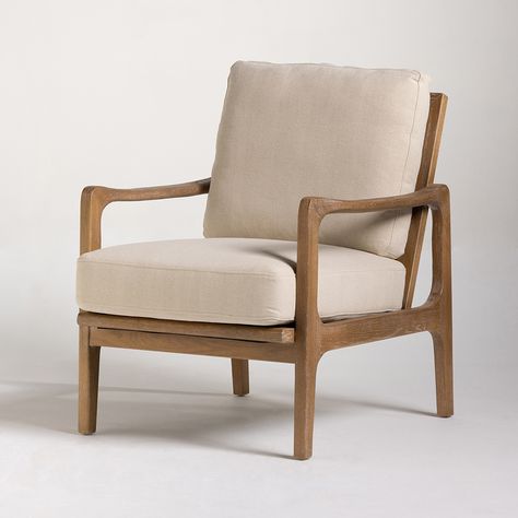 The Murcia Armchair is a timeless staple. A frame of solid oak meets perfectly plump seat cushions clothed in natural linen. This will never, ever go out of style and can easily be suited to any space - a firm favourite. 🛒: Murcia Armchair Murcia, Midcentury Interior Design, Midcentury Interior, Luxury Arm Chair, Furniture Design Chair, Design Chair, Comfortable Armchair, Linen Armchair, Natural Linen Fabric