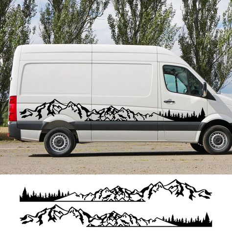 Camper Van Stickers, Van Sticker Design, Camper Van Decals, Van Wrap Design Ideas, Van Decals, Van Stickers, Small Camper Vans, Custom Camper Vans, Jetta Tdi