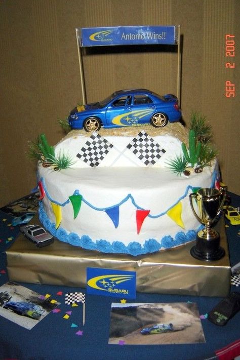 rally car cake Birthday Ideas, Race Cake Ideas, Car Cake Ideas, Car Rally, Car Cake, Amazing Race, Rally Car, Cake Ideas, 2nd Birthday