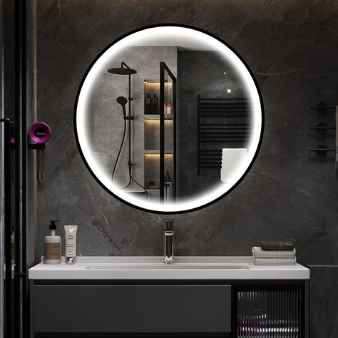 Mirror Wall Mount, Bathroom Mirror Lights, One Piece Toilets, Mirror Design Wall, Touch Switch, Downstairs Bathroom, Silver Mirror, Heating Pad, Large Mirror