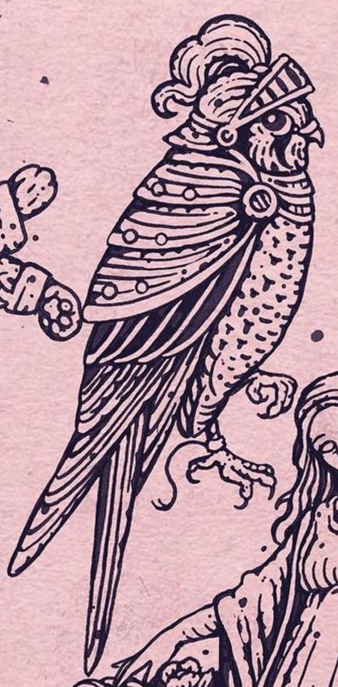 Medieval Animal Tattoo, Medieval Bird Illustration, Woodcut Illustration Medieval, Harpy Tattoo Design, Chest Tattoo Trans Men, Medieval Engraving Tattoo, Woodcut Tattoo Flash, Split Tattoos, Vivi Tattoo