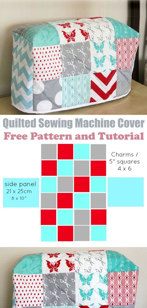 Quilted Sewing Machine Cover Free Pattern, How To Make Sewing Machine Cover, Sewing A Sewing Machine Cover, Sewing Machine Covers Diy, Sewing Machine Cover Free Pattern, Patchwork Sewing Machine Cover, Crafts With Sewing Machine, Sewing Machine Covers Easy, Quilted Toaster Cover Pattern Free