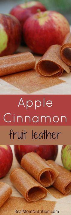Homemade Apple Cinnamon Fruit Leather -- Real Mom Nutrition Fruit Leather Recipe, Smoothies Vegan, Fruit Roll, Fruit Leather, Dehydrated Fruit, Fruit Roll Ups, Real Mom, Snacks Saludables, Dehydrated Food