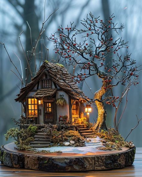 Diorama Dream - Every accomplishment starts with the... Patchwork, Diy Mini Village, Cool Dioramas, Miniature Diorama Scene, Cute Diorama, Fall Diorama, Nature Diorama, Fantasy Diorama, Farm Diorama