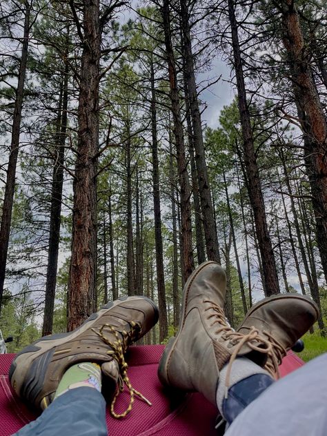 Outdoors, hammock, camping, relaxing, combat boots, camping couple, cute, aesthetic, trees, forest, hammock for two, lounge. Forest Hammock, Camping Relaxing, Outdoor Hammock Bed, Aesthetic Trees, Camping Couple, Patio Hammock, Forest Camping, Pillow Storage, Outdoor Hammock