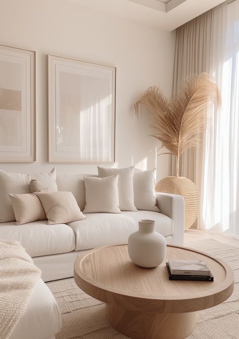 Beige Living Room Decor, Beige Living Rooms, Apartment Living Room Design, Living Room Design Inspiration, Modern Organic, Neutral Living Room, Apartment Decor Inspiration, Home Design Living Room, White Living Room