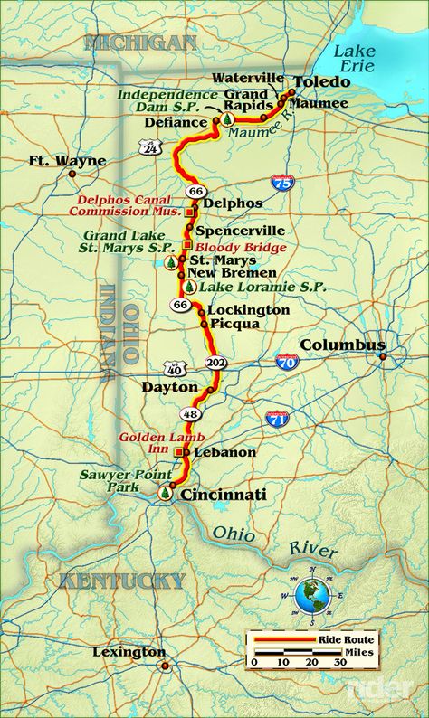 Riding the Miami-Erie Canal Erie Canal Map, Modern Motorcycle, Genealogy Map, Ohio Map, Erie Canal, Utah Road Trip, Ohio History, Ancestry Genealogy, River Trip