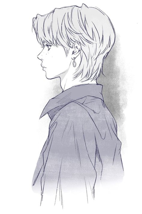 Profile Drawing, Boy Drawing, Animale Rare, Kpop Drawings, 인물 드로잉, Anime Drawings Sketches, Fete Anime, Anime Drawings Tutorials, Art Drawings Sketches Simple