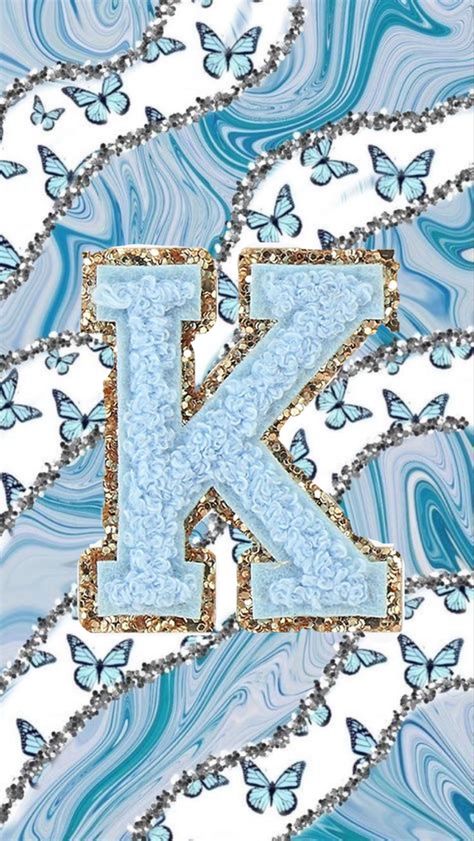 K Wallpaper Letter, Wallpaper Letter, K Wallpaper, Aesthetic Blue, Blue