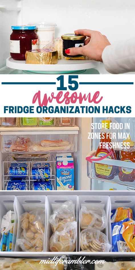 Organisation, Organized Refrigerator Ideas, French Door Fridge Organization, Side By Side Fridge Organization, Small Refrigerator Organization, Fridge Organization Dollar Store, Small Fridge Organization, Fridge Organization Hacks, Best Fridge