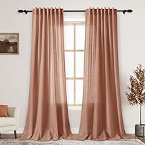 Bohemian Fall Decor, Terracotta Curtains, Curtains For Dining Room, Terracotta Linen, Bohemian Fall, Farmhouse Boho, Boho Curtains, Rod Pocket, Rustic Farmhouse