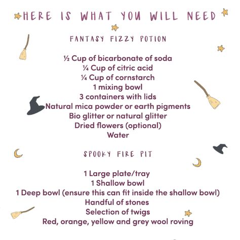 Potions Recipes For Kids, Diy Fizzy Potions, Potions Birthday Party, Diy Potion Kit For Kids, Kids Potion Recipes, Potion Birthday Party, Potion Sensory Play, Potions Lab, Potion Play