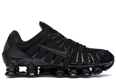 Men's Nike Shox TL Sneakers in Black/Metallic Hematite Nike Shocks, Nike Shox Tl, Mens Nike Shox, Nike Shox Shoes, Nike Shox, Air Max 95, Hot Sneakers, Triple Black, Sportswear Brand