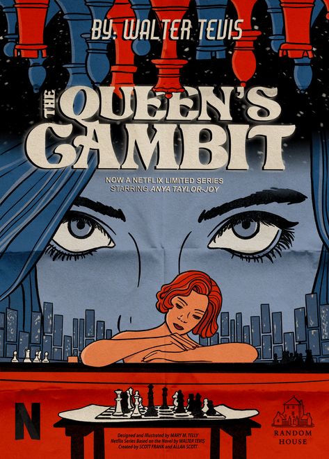 The Queen's Gambit Art, The Queen's Gambit Poster, Gambit Art, Gambit Wallpaper, Queen's Gambit Aesthetic, Queens Gambit, Poster Vintage Retro, Buku Harry Potter, The Queen's Gambit