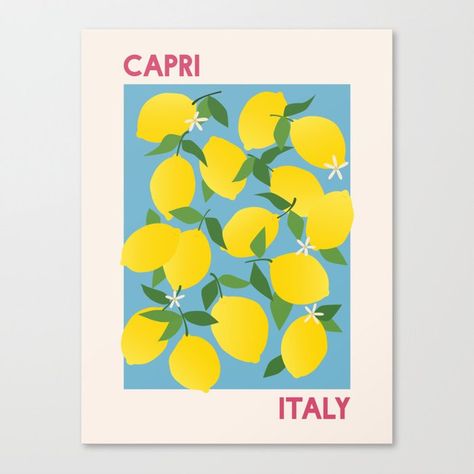 Italy Lemons, Lemons Art, Lemon Pictures, Fruit Market, Italian Posters, Lemon Art, Tulips Art, Cherry Blossom Art, Capri Italy