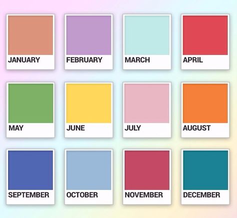 Birthday Month Colors, Colors Of The Months, Color For Each Month, Birth Colors By Month, Birth Month Chart, Suncatchers Diy, Birth Symbols, Birth Month Colors, Taurus Bull Tattoos