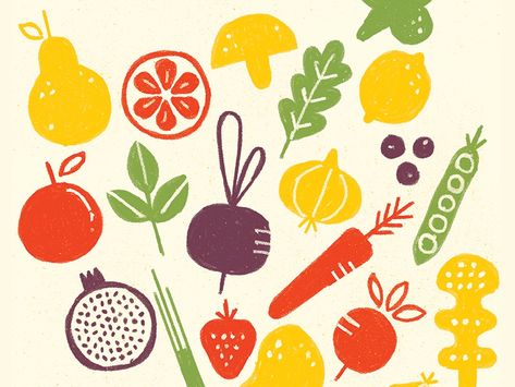 Fruits And Vegetables Illustration, Veggies Illustration, Fruit Logo Design, Vegetable Design, Fruit Logo, Vegetable Illustration, Travel Drawing, Logo Creation, Fruit Art