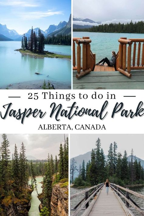 These are the 25 things to do in Jasper, Alberta, Canada! If you are looking to travel around Jasper, you have to add these items to your Jasper Bucket List. Read on to find out what to see in this amazing Alberta National Park!! National Park Bucket List, Jasper National Park Canada, Alberta Canada Travel, Jasper Canada, Jasper Park, Canadian Road Trip, Canada Summer, Jasper Alberta, Alberta Travel