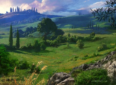 Plains of Magic: the Gathering | Scent of a Gamer Fantasy Plains, Animation Anime, Art Animation, Landscape Concept, Concept Art Drawing, Fantasy Places, Fantasy Setting, Landscape Scenery, Landscape Drawings