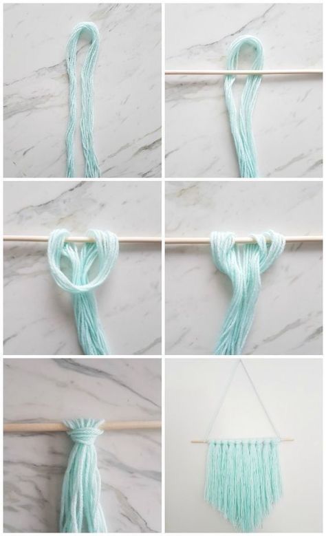 Diy Room Decor For Girls, Easy Diy Wall Hanging, Dremel 3000, Simpul Makrame, Diy Wall Hanging, Diy Photo Frames, Diy Wand, Hemma Diy, Yarn Wall