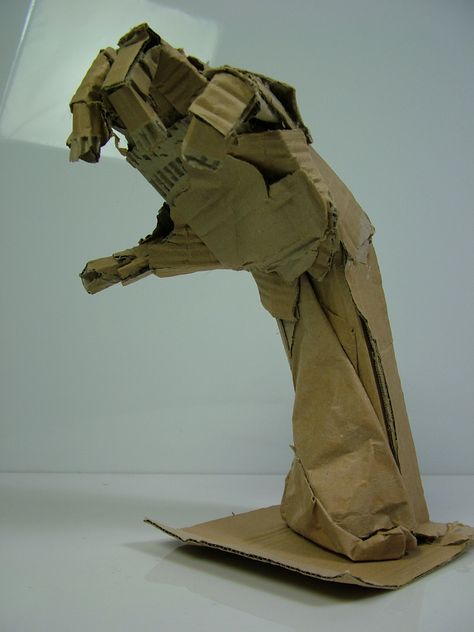 Cardboard hand sculpture 'After Rodin' - By Beverley Porter Sculpture Cardboard, Cardboard Hand, Cardboard Art Sculpture, Cardboard Costume, Sculpture Art Projects, Human Sculpture, Cardboard Sculpture, Trash Art, Arte Robot