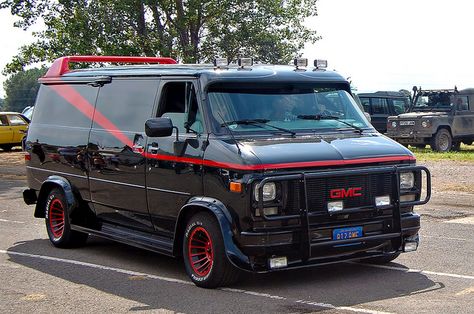 1994 GMC Vandura 'A-Team' replica by Jamie-A, via Flickr Gmc Vandura, A Team Van, Famous Vehicles, Chevrolet Van, Mini Vans, Gmc Vans, Tv Cars, Chevy Van, Cool Vans