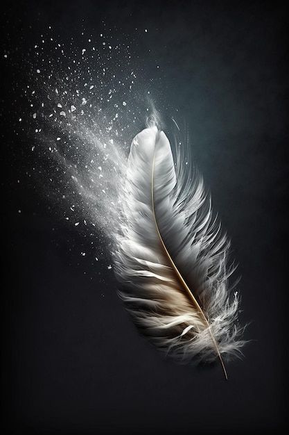 Photo a feather that has the word feathe... | Premium Photo #Freepik #photo #feather #bird-feather #plume #white-feather Feather Phone Wallpaper, White Feather Painting, Paintings Of Feathers, White Feather Aesthetic, Plume Aesthetic, Angels Feathers, Feather Art Painting, White Feather Tattoos, Feather Images