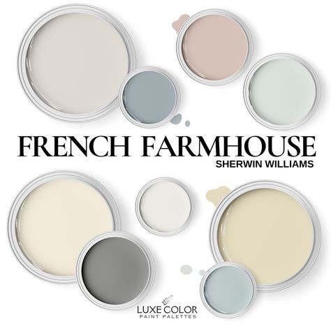 Enchanting French Farmhouse Paint Color Palette from Sherwin Williams features this whole home palette has traditional colors you see in french country homes and cottages. This is a *digital download* pdf that contains all the information needed to assist you with quick and easy color selections for your home. Each color is specifically selected to pair and compliment one another thus saving you the time and stress of assembling the colors yourself.  This digital product includes: 3 PDF's: *12 French Farmhouse Colors *Paint Numbers and Names *4 pre-made paint palettes *Suggestions for where to place paints. *LRV and undertone of each paint *Easy clickable paint surfaces to website. *Color Courage Ebook  *Color Courage Workbook THIS IS A DIGITAL PRODUCT NO PHYSICAL PRODUCT WILL BE SHIPPED.