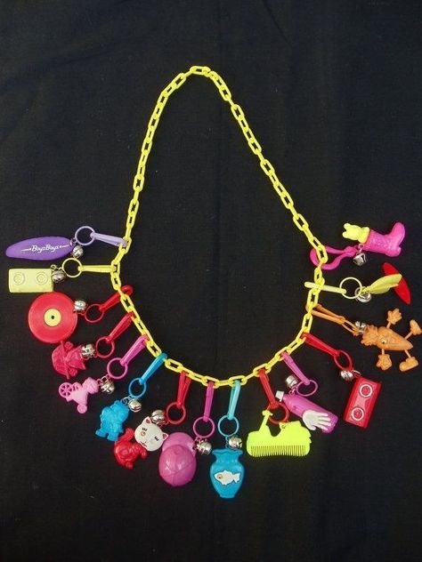 Charm Necklaces | 35 Awesome Toys Every '80s Girl Wanted For Christmas - ah man, I loved my necklace!!  I think I still have a little train charm, somewhere...I wish I would have kept more of my toys :( Etsy Account, Statement Necklace, Log In, Log