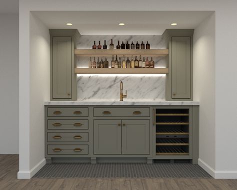 Wet Bar Ideas In Living Room, Basement Dry Bar Ideas, Built In Bar Cabinet, Bar In Living Room, Bar Renovation, Basement Wet Bar, Wet Bar Designs, Pantry Renovation, Mountain House Decor