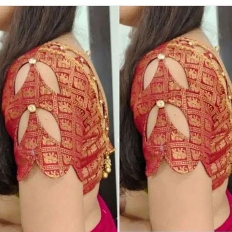 Blouse Bahi Design, Sleves Desine For Blouses, Sleves Desine Blouses, Sleeves Designs For Blouse, Blouse Sleeves Design Latest, Half Sleeve Blouse Designs, Blouse Sleeve Designs, Neck Design Latest, Blouse Back Design