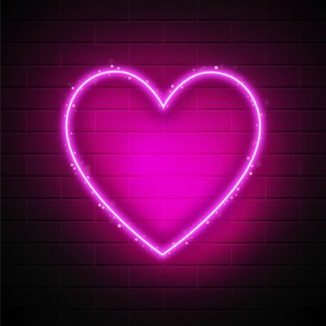 Pink Neon Wallpaper, Sparkle Png, Heart Neon Sign, Neon Light Wallpaper, Heart Neon, Neon Heart, Brick Background, Heart Vector, Neon Backgrounds