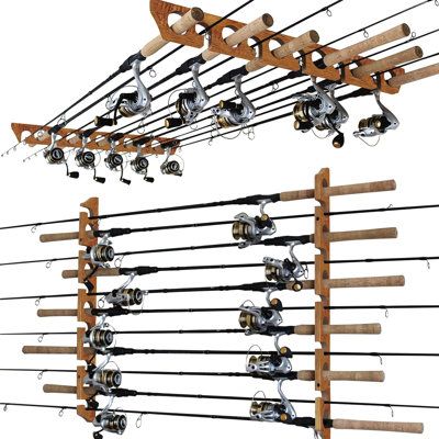 FISHING ROD STORAGE RACK Our fishing rod holder offers a simple yet effective solution for your fishing pole storage needs and garage organization. It ensures your rod and reel combos are always protected and ready for your next fishing adventure! Our versatile fishing rod holder for your fishing gear can be mounted on the wall vertically for convenient home storage, garage organization, and other indoor areas, optimizing space and accessibility. | WFX Utility™ Fishing Rod Holder For 11 Rods, Am Pvc Fishing Rod Holder, Storage Ceiling, Fishing Pole Storage, Fishing Gear Storage, Fishing Pole Holder, Fishing Storage, Fishing Rod Rack, Fishing Rod Storage, Rod Rack