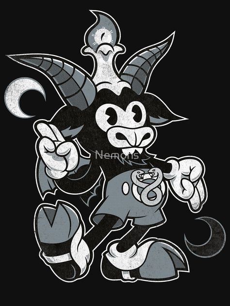 "Do Walt Thou Wilt - Baphomet - Creepy Cute Occult" T-shirt by Nemons Redbubbl #Aff , #AFF, #Baphomet, #Creepy, #Wilt, #Walt Flash Tattoos, Cute Occult, Sell Your Soul, Pastel Goth Art, Kawaii Pastel Goth, Horror Lovers, Goth Art, Vintage Cartoon, Creepy Cute