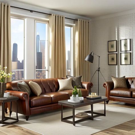 WHAT COLOR CURTAINS GO WELL WITH BROWN SOFA? (KNOW EXPERT OPINION) - Homepicks24 Styling A Brown Sofa, Brown Sofa Green Cushions, Curtain For Brown Furniture, Curtains With Brown Leather Couch, Carpet For Brown Sofa, Brown Sofa Curtain Ideas, How To Decorate With Brown Leather Sofa, Curtains To Go With Brown Couch, Brown And White Furniture Living Room