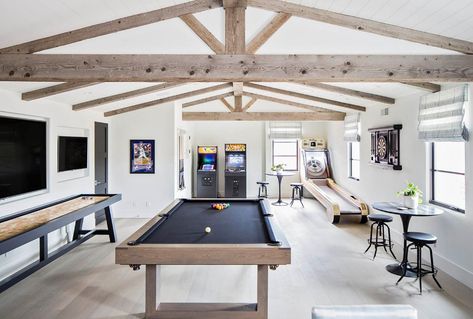 38 Best Game Room Ideas For Any Entertaining | Shutterfly Bilik Permainan, Game Room Ideas, Reka Bentuk Dalaman, Garage Game Rooms, Basement Games, Pool Table Room, Game Room Basement, Recreational Room, Game Room Family